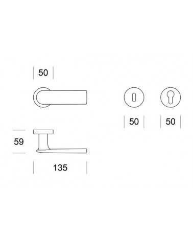 Satin chrome ENTO REFLEX door handle
