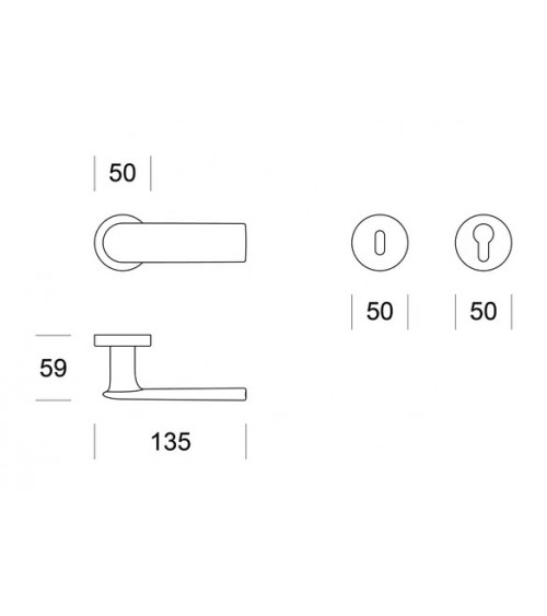 Satin chrome ENTO REFLEX door handle
