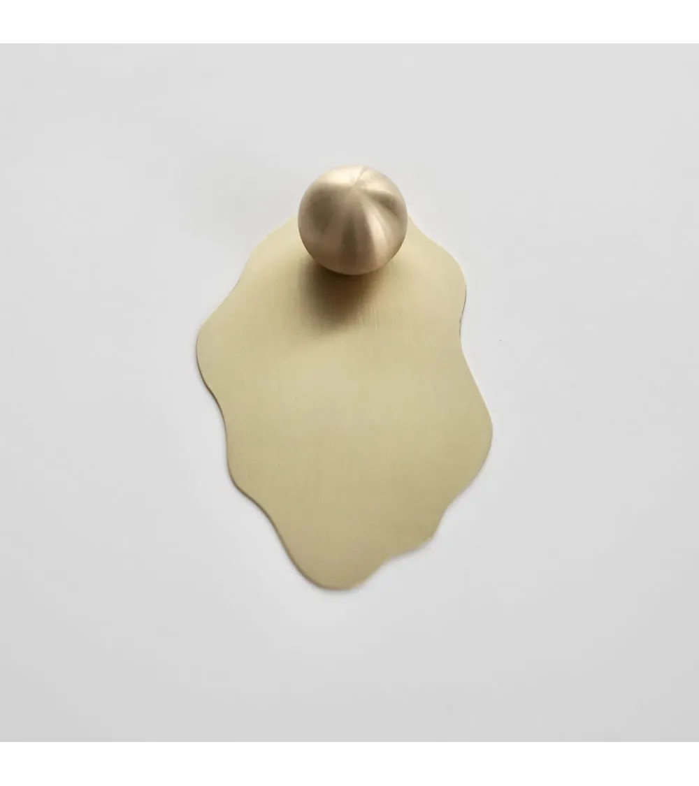 Oyster brushed brass furniture handle