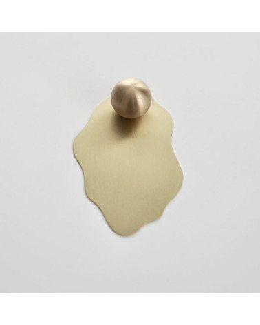 Oyster brushed brass furniture handle