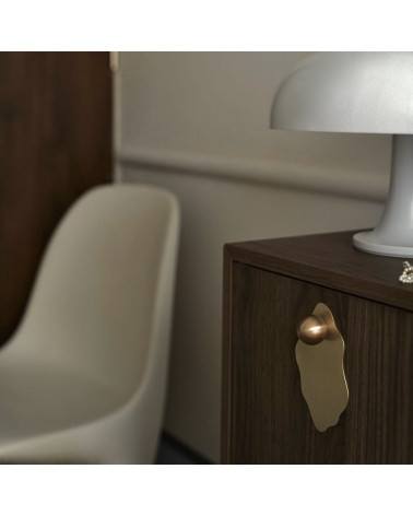 Oyster brushed brass furniture handle
