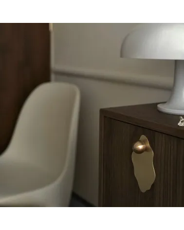 Oyster brushed brass furniture handle