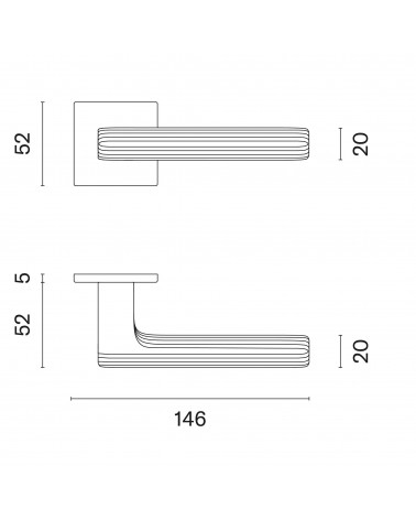 LARICE door handle with dimensions