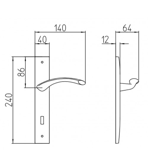 Mandelli Zoom design door handle on longitudinal plate