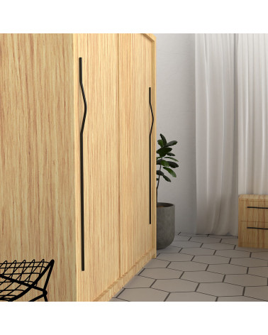 Matt black APRO-2 furniture handle designer handle mounted on a wardrobe