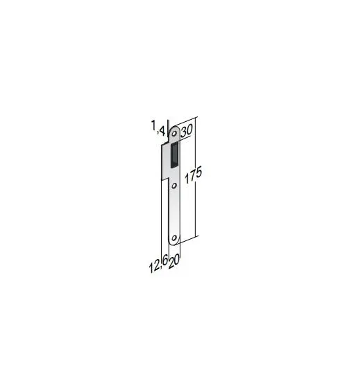 Frame strike plate for CLE L / WC magnetic lock - design handle