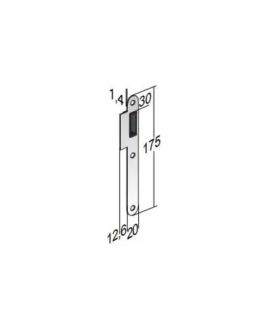 Frame strike plate for CLE L / WC magnetic lock - design handle