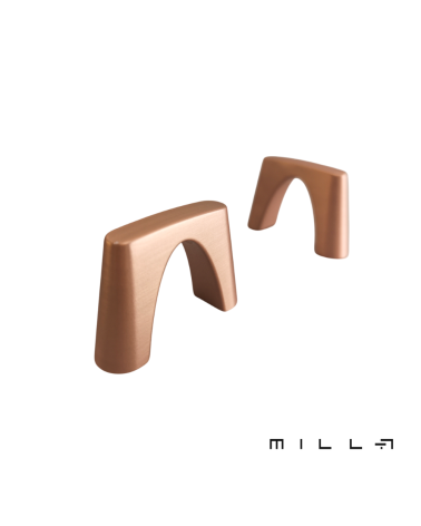 Copper furniture handle SID design handle perspective view on white background