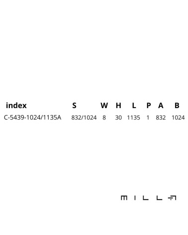 LANA-1 furniture handle with dimensions