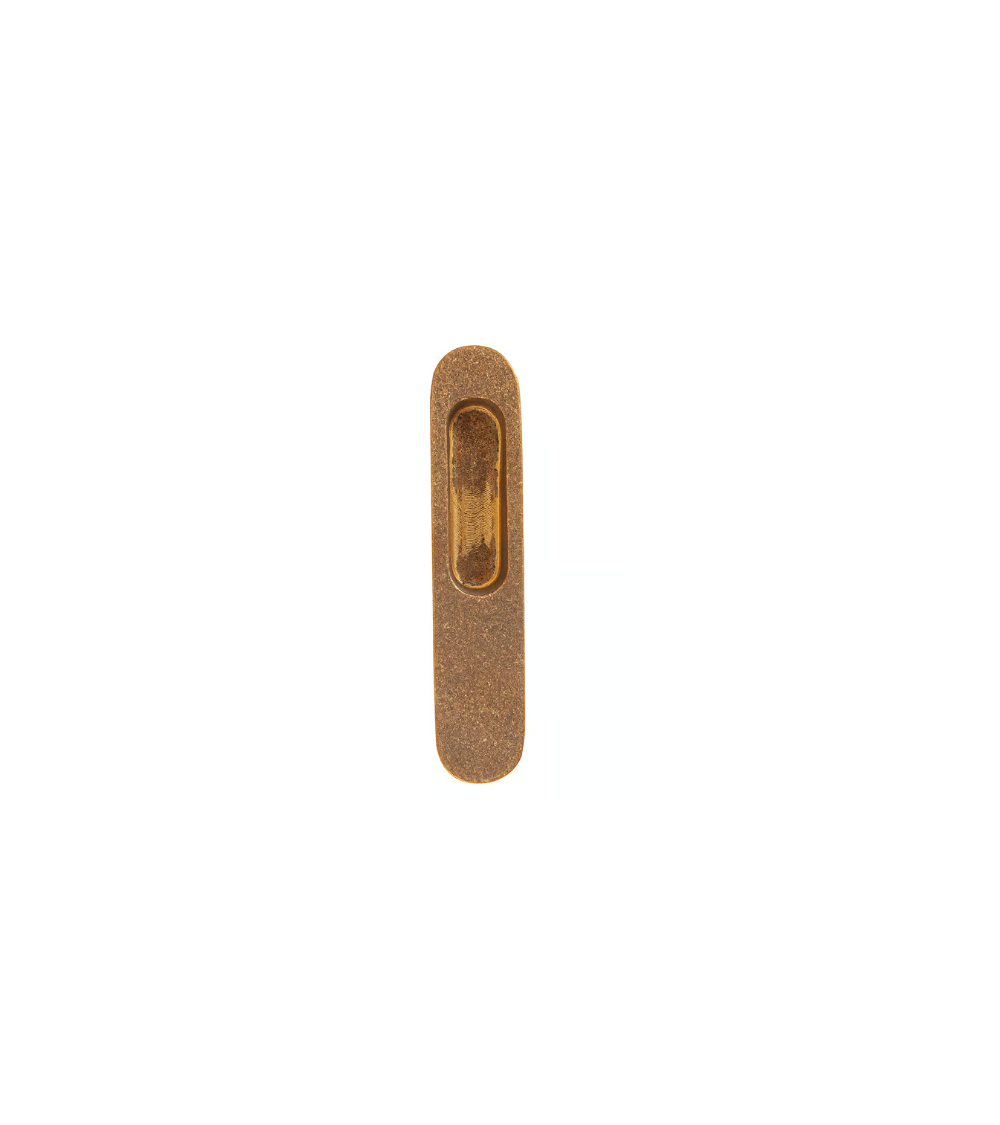 Recessed door handles for sliding door in polished raw bronze Dauby Pure
