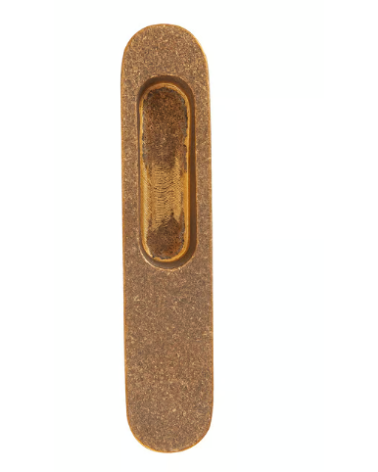 Recessed door handles for sliding door in polished raw bronze Dauby Pure