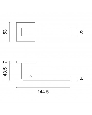 SULLA door handle with dimensions