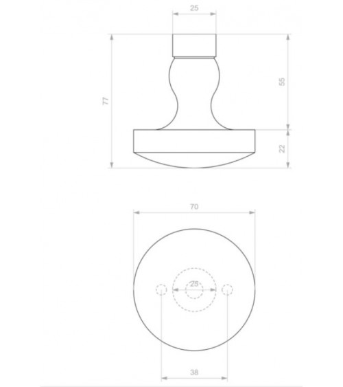 Exterior door knob in iron 278 - designer handle