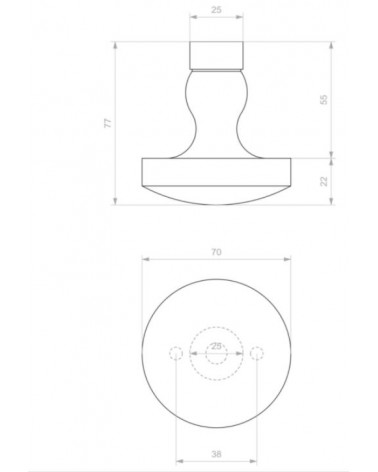 Exterior door knob in iron 278 - designer handle