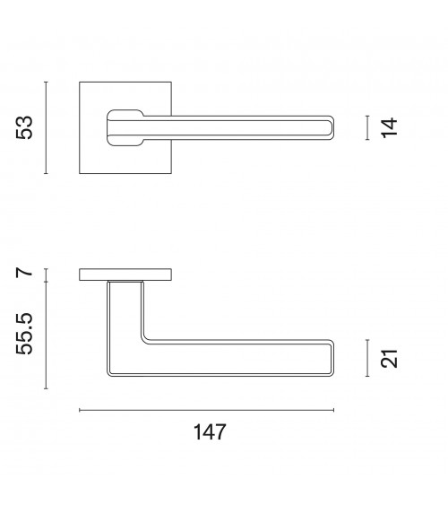 Matt gold ARTA door handle designer handle