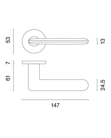 Door handle AVA with captions