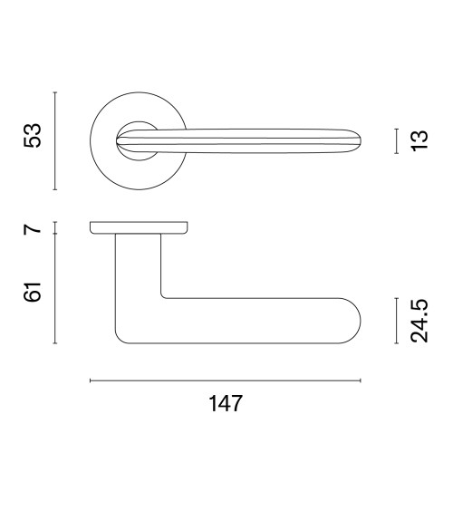 Matt gold door handle AVA design handle