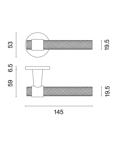 GOYA door handle with dimensions