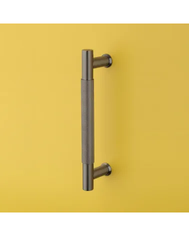 Single textured pull handle for door 1770 anthracite finish design handle mounted on door