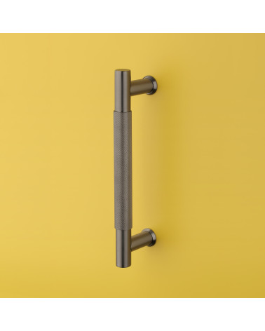 Single textured pull handle for door 1770 anthracite finish design handle mounted on door