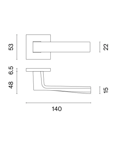 LIMA door handle with dimensions