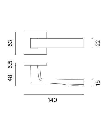 LIMA door handle with dimensions
