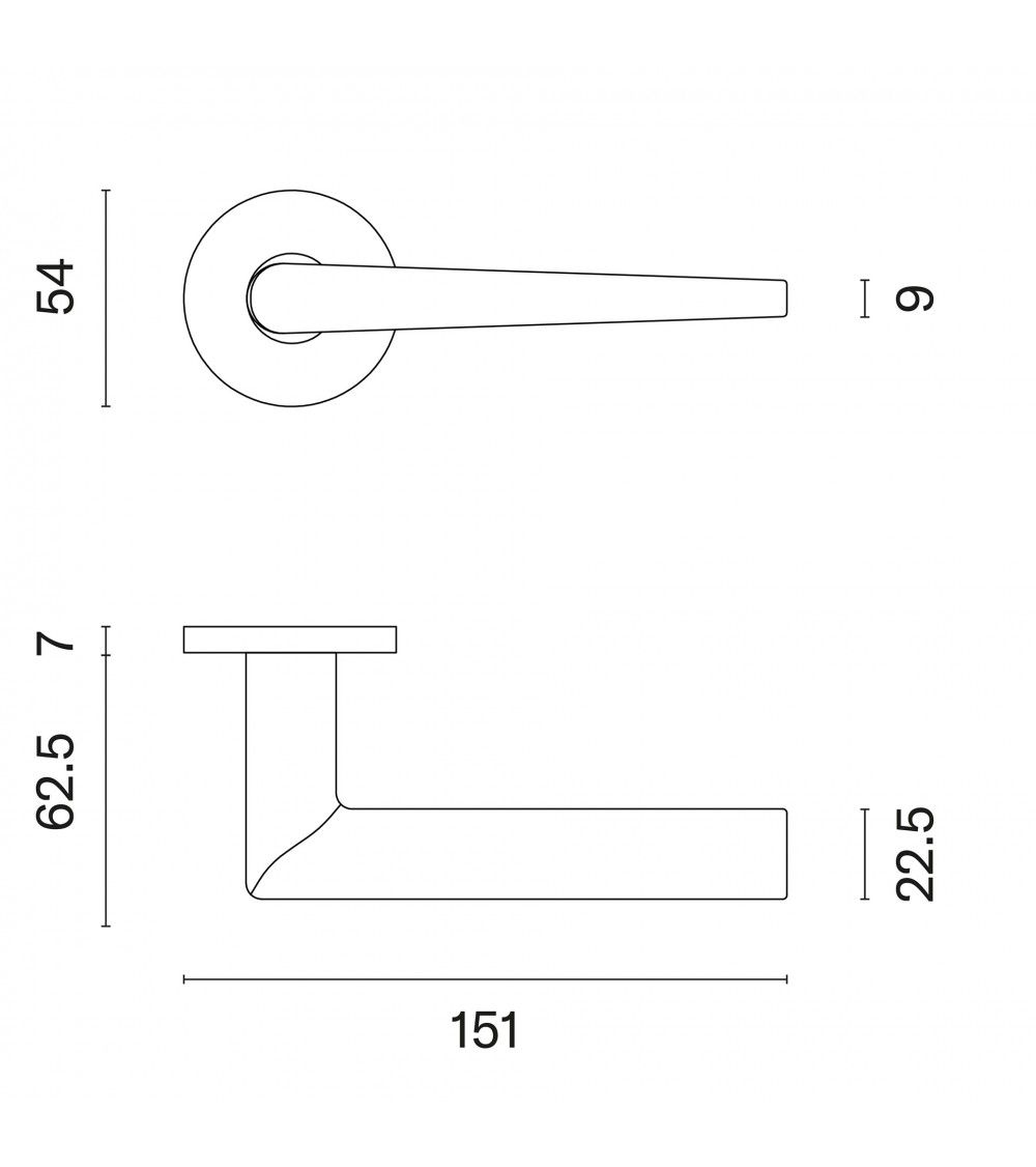 SALTA matt gold door handle design handle