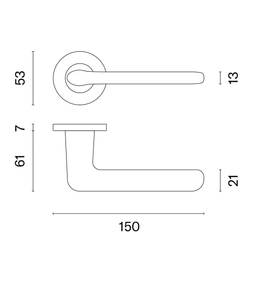 Matt gold UTA door handle designer handle