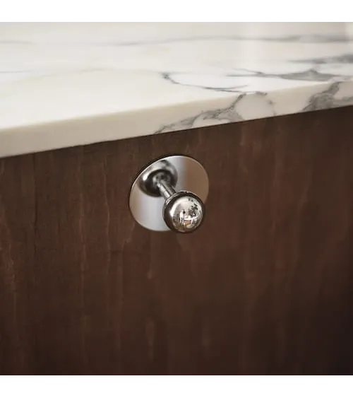 Ball furniture knob in nickel brass