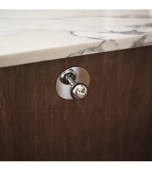 Ball furniture knob in nickel brass