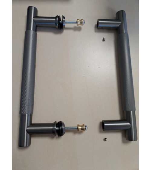 Double textured pull handle for door 1770 anthracite finish design handle