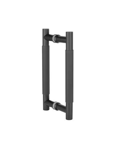 Textured double pull handle for door 1770 matt black finish designer handle