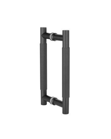 Textured double pull handle for door 1770 matt black finish designer handle