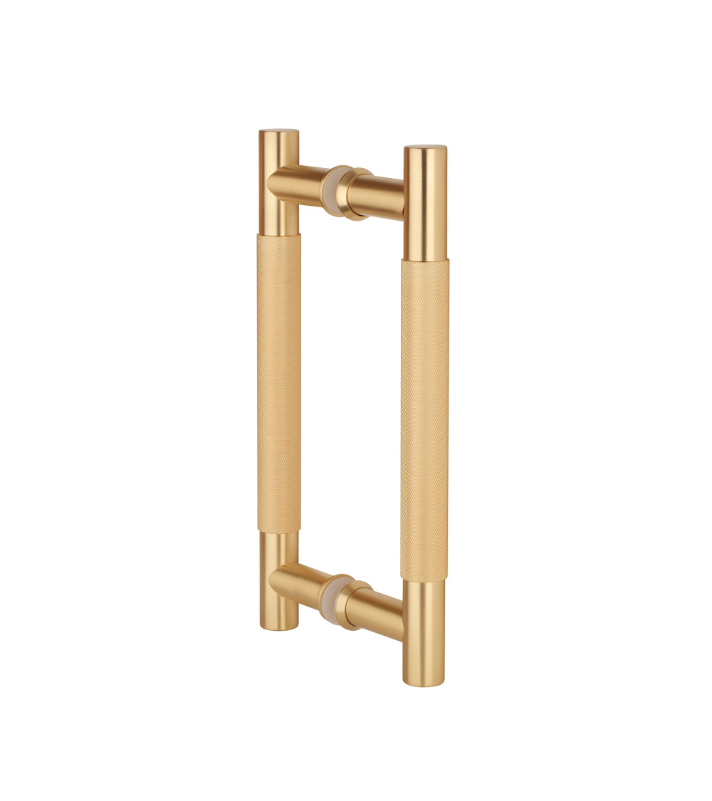 Textured double pull handle for door 1770 matt gold finish designer handle