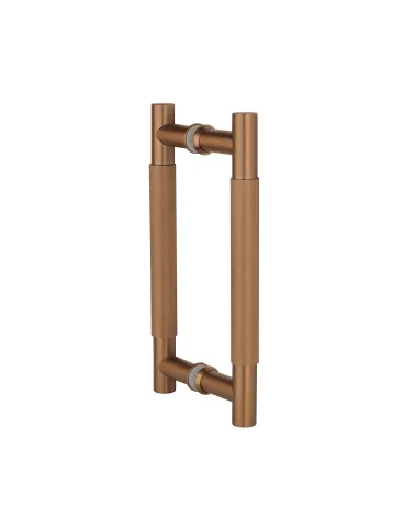 Textured double pull handle for door 1770 copper finish designer handle