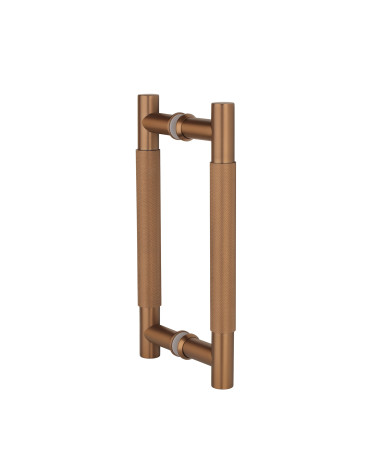 Textured double pull handle for door 1770 copper finish designer handle