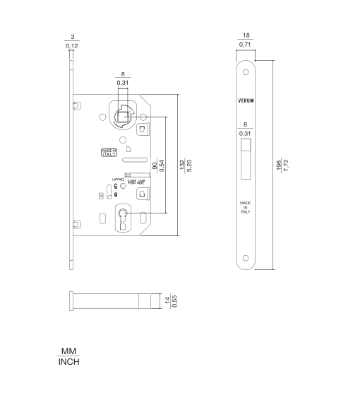 VERUM magnetic bedroom key lock