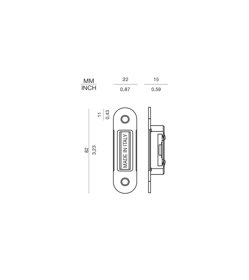 VERUM magnetic strike plate