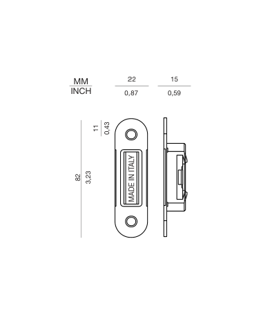 VERUM magnetic strike plate