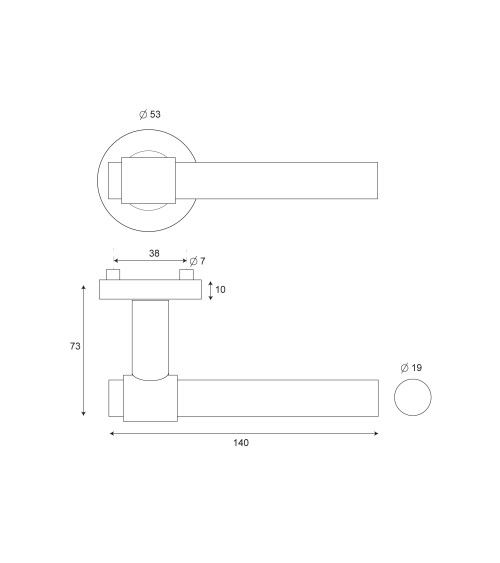 IRATY black PVD door handle