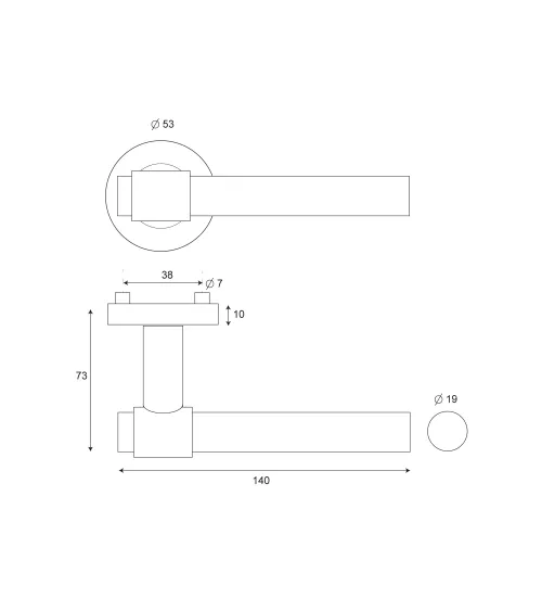 IRATY black PVD door handle