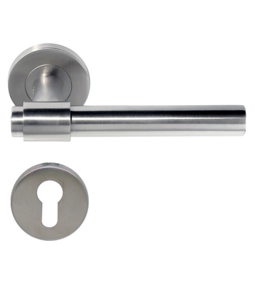 IRATY door handle matt brushed stainless steel, Grade 3 heavy-duty use