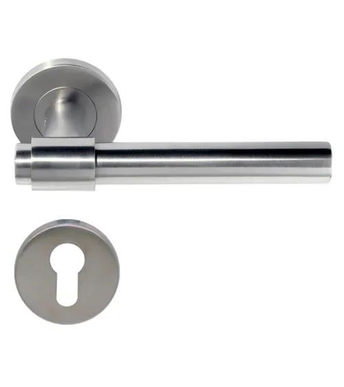 IRATY door handle matt brushed stainless steel, Grade 3 heavy-duty use