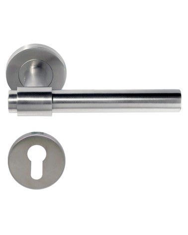 IRATY door handle matt brushed stainless steel, Grade 3 heavy-duty use