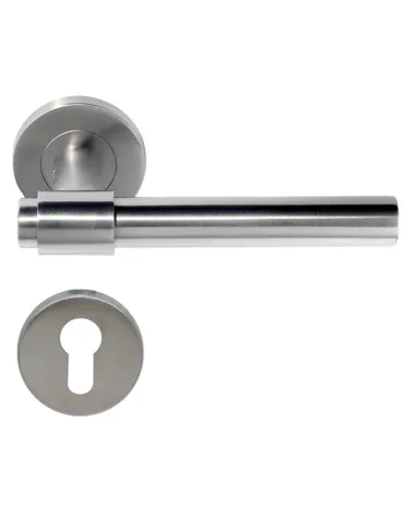 IRATY door handle matt brushed stainless steel, Grade 3 heavy-duty use