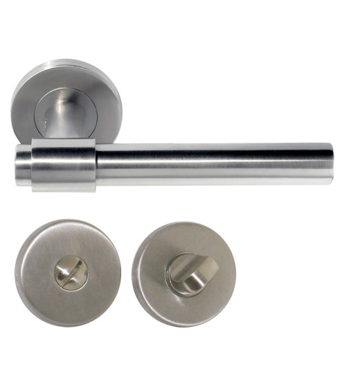 IRATY door handle matt brushed stainless steel, Grade 3 heavy-duty use