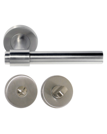 IRATY door handle matt brushed stainless steel, Grade 3 heavy-duty use