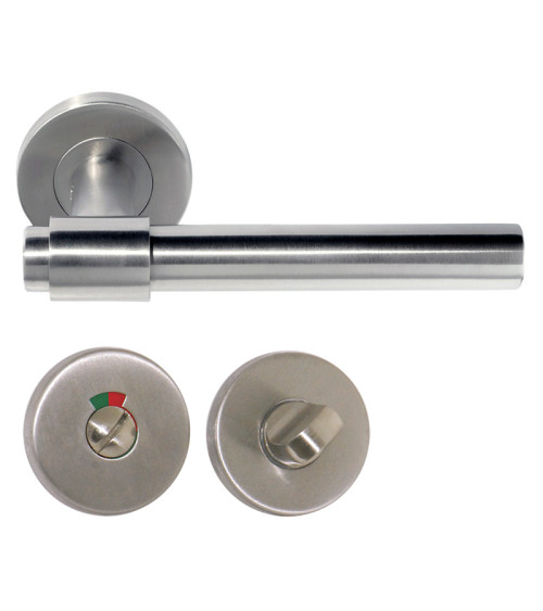 IRATY door handle matt brushed stainless steel, Grade 3 heavy-duty use