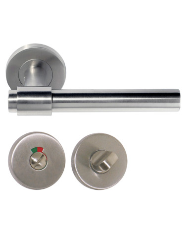 IRATY door handle matt brushed stainless steel, Grade 3 heavy-duty use