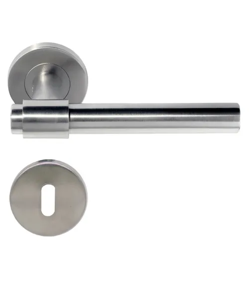 IRATY door handle matt brushed stainless steel, Grade 3 heavy-duty use